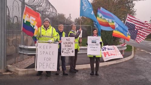 Protest outside RAF Menwith Hill