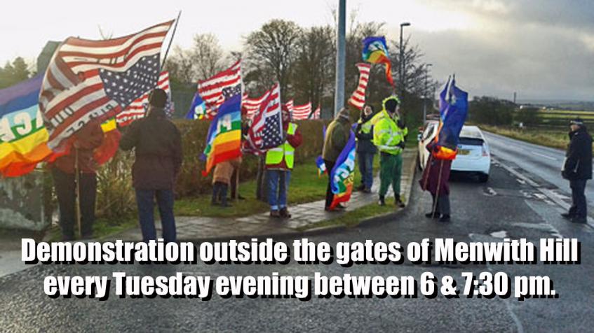 Tuesday evening demonstration at Menwith Hill